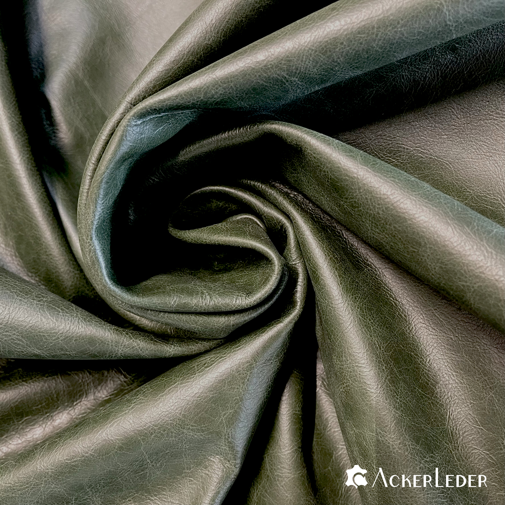 Lederhaut Rindleder Dunkelgrün Glatt Marmoriert Chesterfield 2206106 verschiedene Größen 