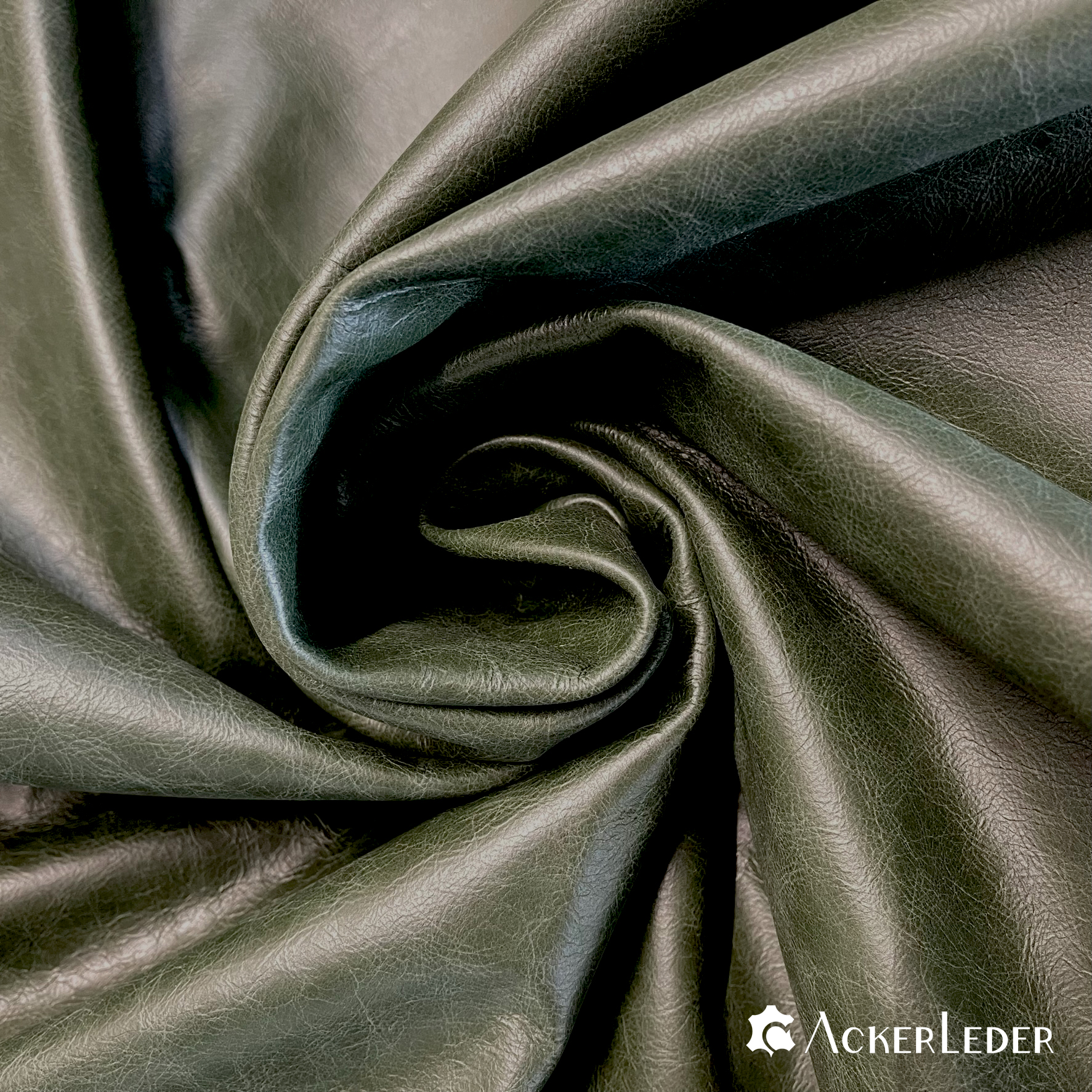 Lederhaut Rindleder Dunkelgrün Glatt Marmoriert Chesterfield 2206106 verschiedene Größen 