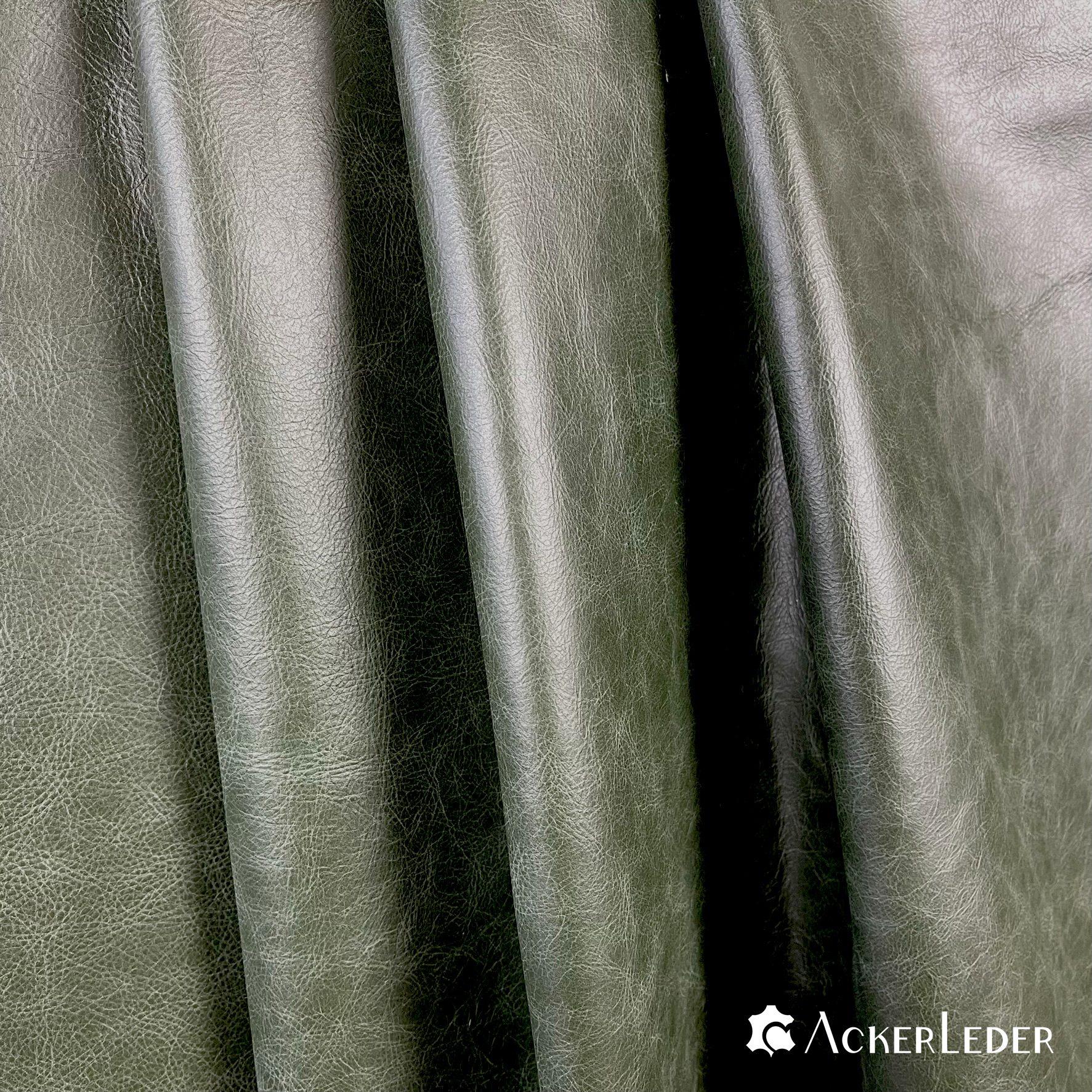 Lederhaut Rindleder Dunkelgrün Glatt Marmoriert Chesterfield 2206106 verschiedene Größen 