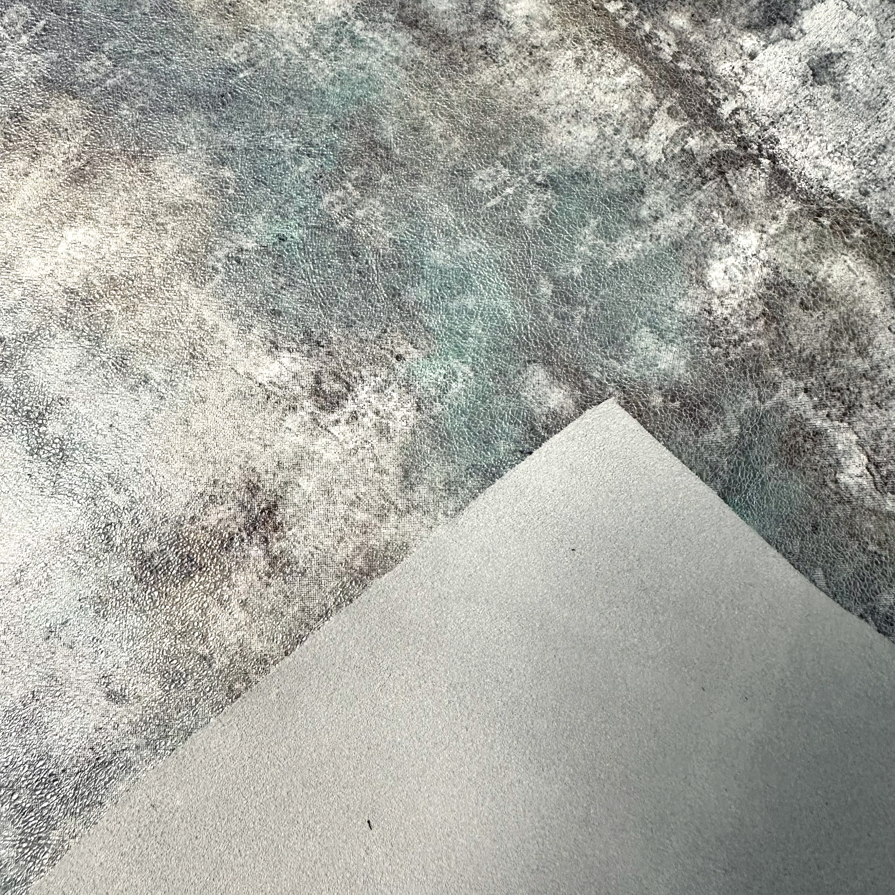 Schuh- & Taschenleder „Abstract Aquarell Farbverlauf Universum“ – Rindleder mit Print in hellen Tönen