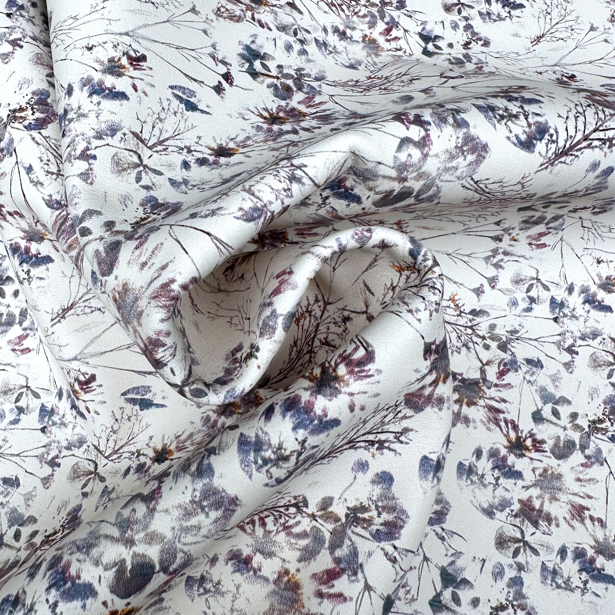 Schuh- & Taschenleder „Aquarellblüten Lila“ – Rindleder mit floraler Pastellbedruckung im Pastelllila