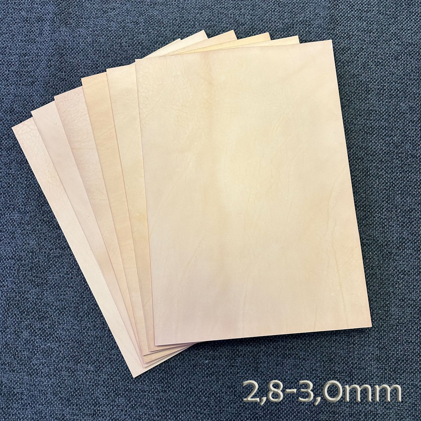 Blankleder ohne Oberflächenbehandlung Zuschnitt A5 Stärke 2,8-3,0 mm