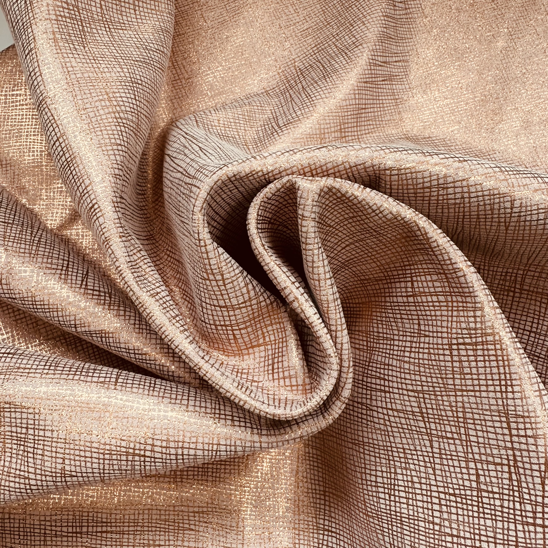 Schuh- & Taschenleder „Kupfernetz“ – Veloursleder mit Metallic-Folierung