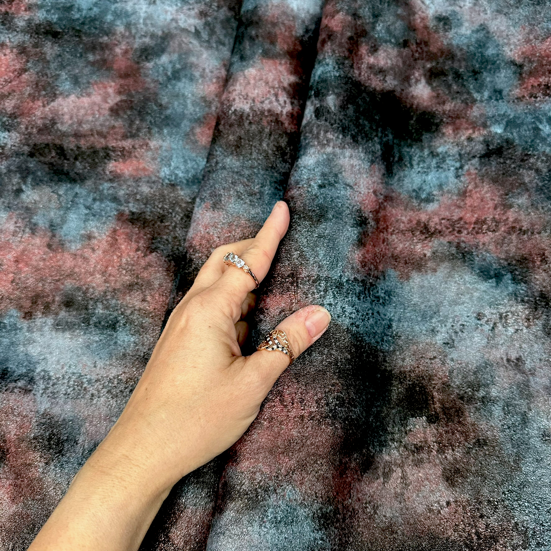 Schuh- & Taschenleder „Abstract Aquarell Farbverlauf Universum“ – Rindleder mit Print in dunklen Tönen