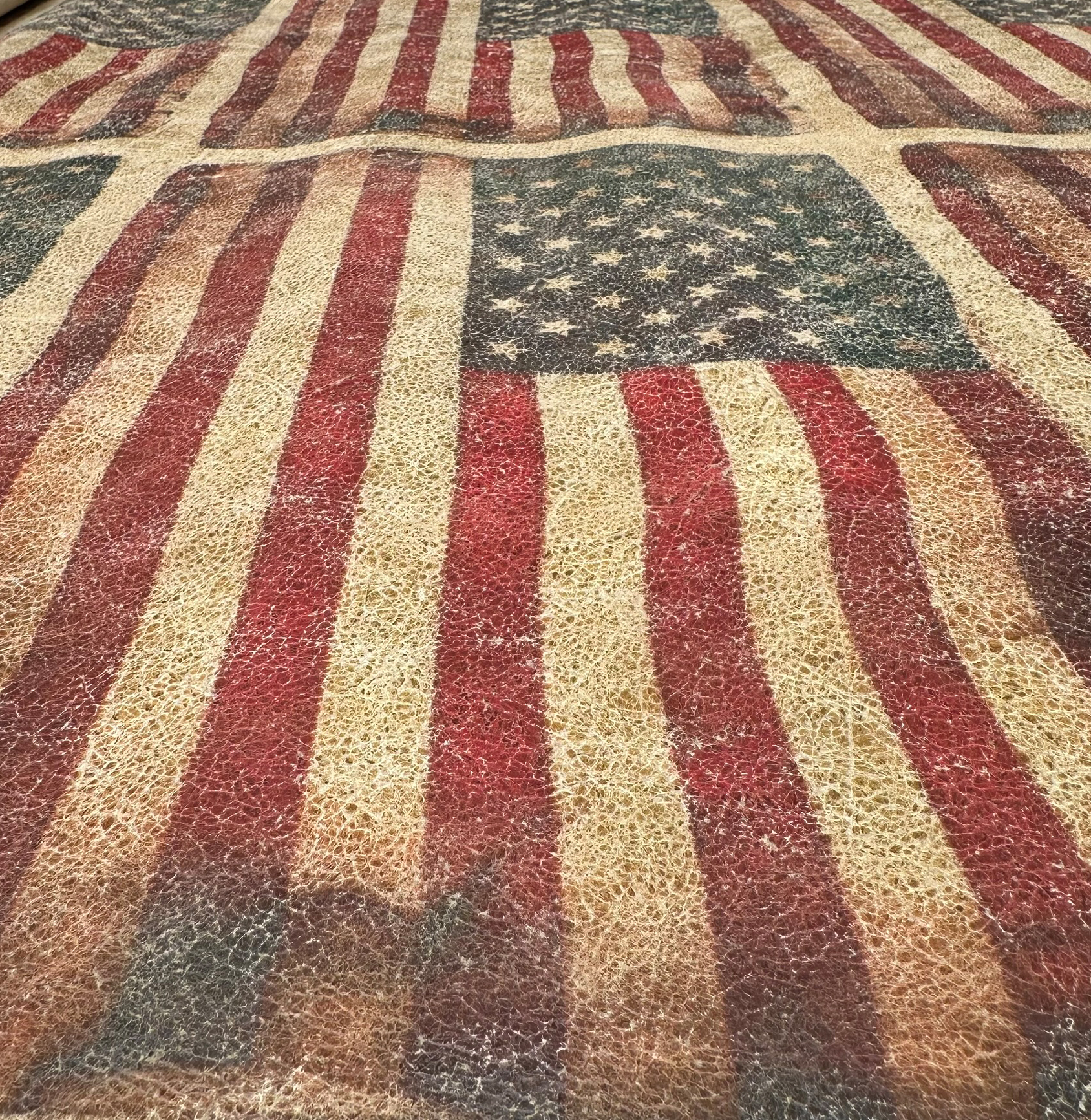 Schuh- & Taschenleder „American Spirit Vintage Flag“ – Antikleder mit US-Flaggenprint