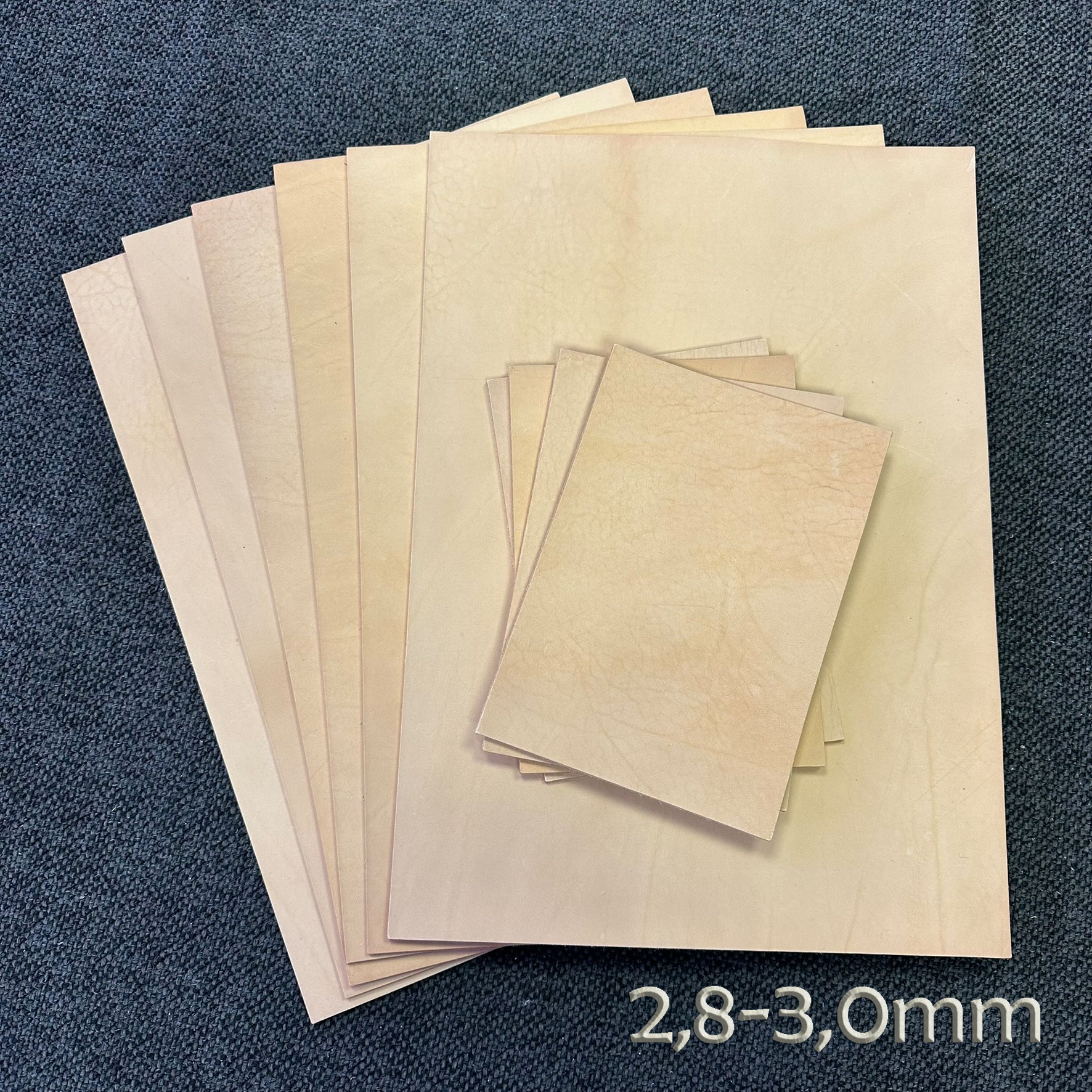 Blankleder ohne Oberflächenbehandlung Zuschnitt A5 Stärke 2,8-3,0 mm