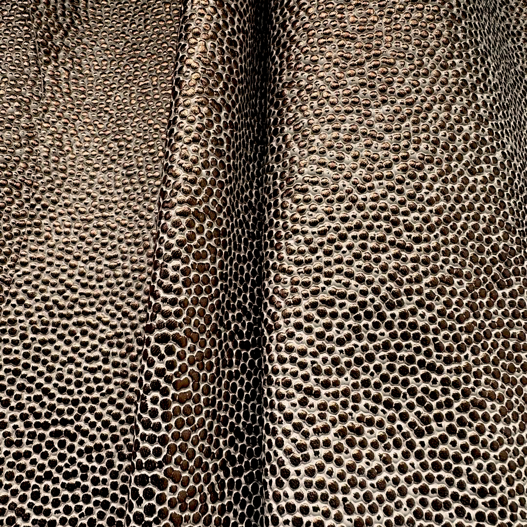 Schuh- & Taschenleder „Kupfer-Noppe Gänsehaut“ – Rindleder mit 3D-Noppenstruktur & Metallic-Finish
