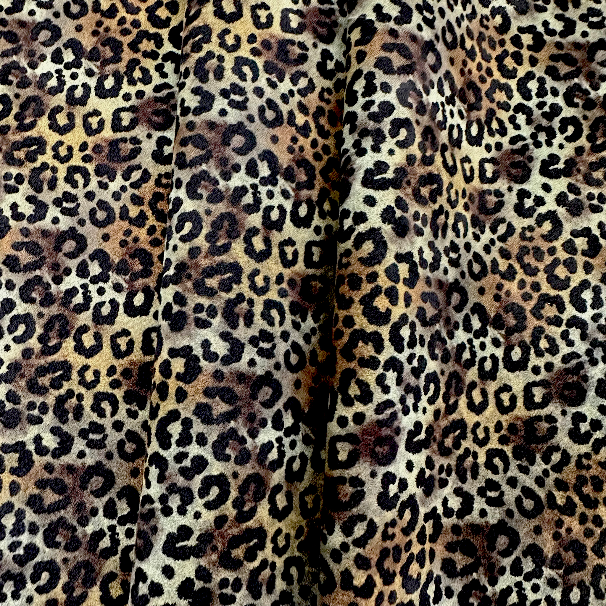 Schuh- & Taschenleder „Leopard Olivgrün Velour“ – Veloursleder mit Leoprint  in Grün